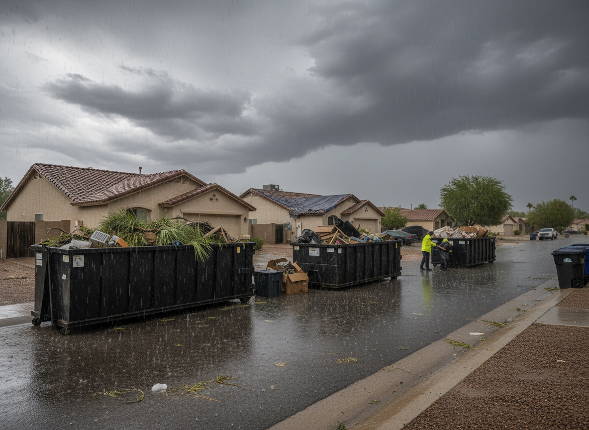 How Monsoon Season Impacts Dumpster Needs in Chandler Neighborhoods